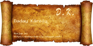 Daday Károly névjegykártya
