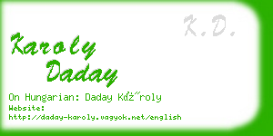 karoly daday business card